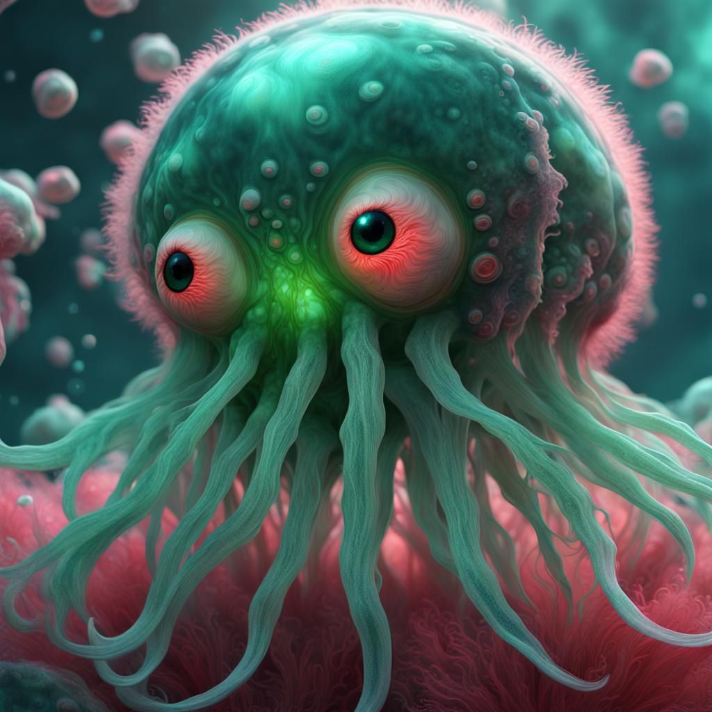 Adorable Horror: Mutated Alien Jellyfish Zombie