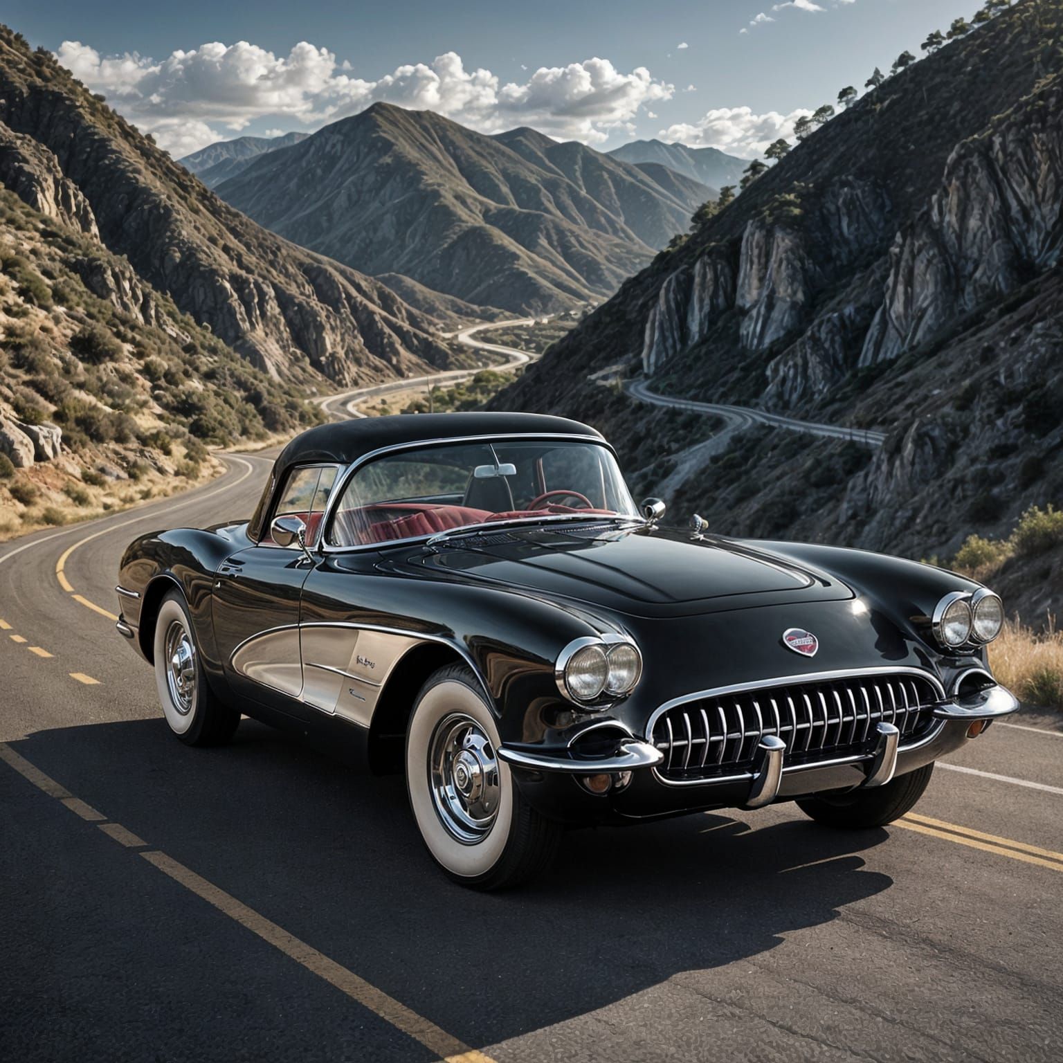 Ultra-Realistic 1956 Corvette Convertible Hardtop in Stealth...