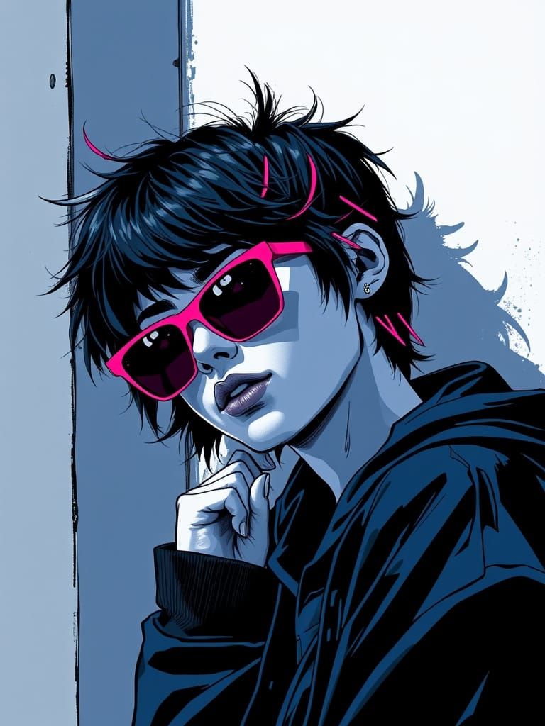 Neon Goddess in Dark Contrast