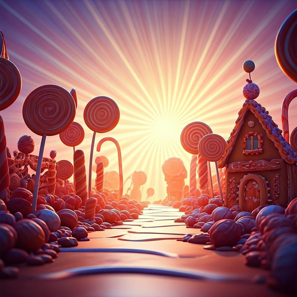 Sugary Wonderland in Vibrant Digital Art