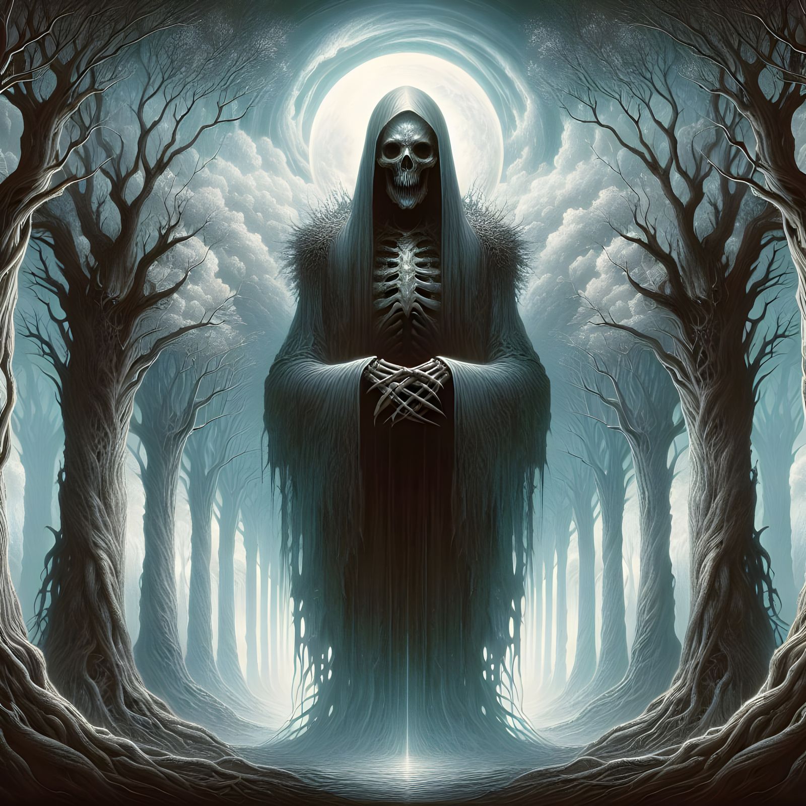 Eerie Grim Reaper in Gothic Forest