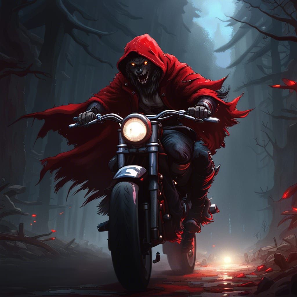 Werewolf and Red Riding Hood Motorcycle Masterpiece