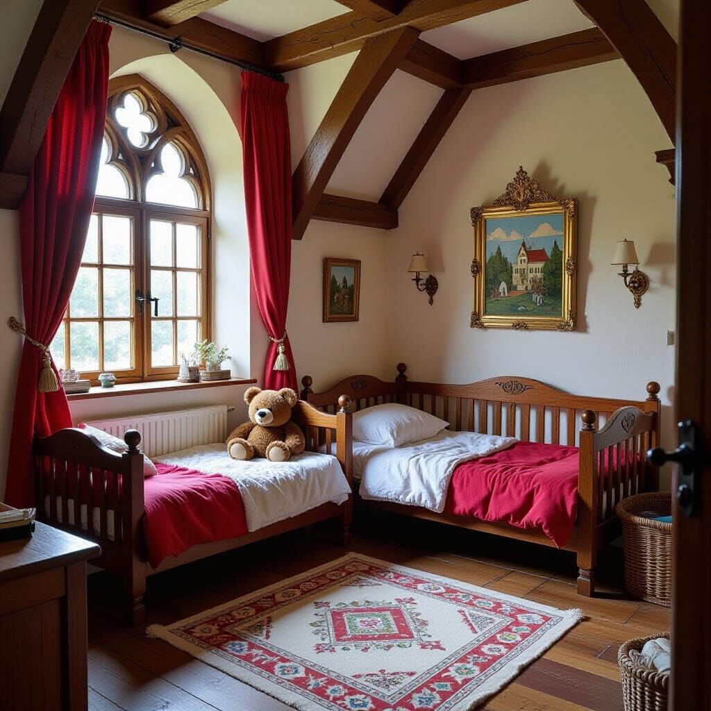 Medieval Castle: Cozy Children's Room in Gothic Style
