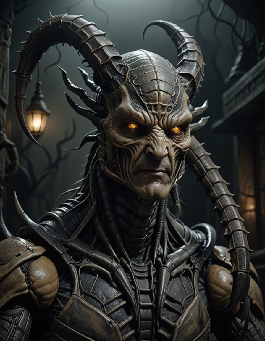 Surreal Muscled Scorpion Stares Intensely