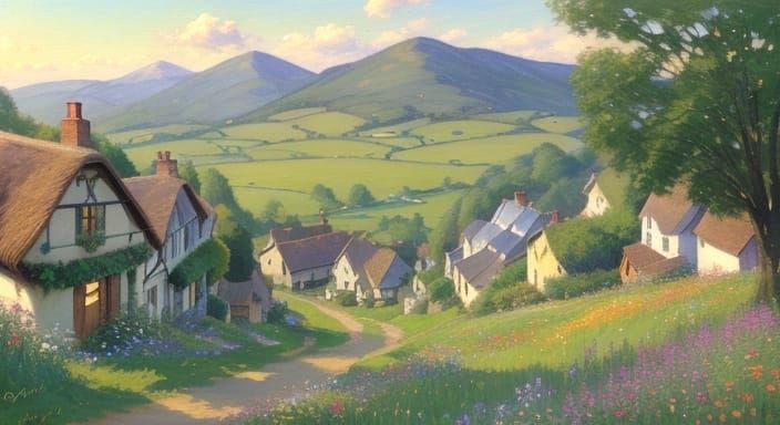 Cozy Village in a Happy Landscape
