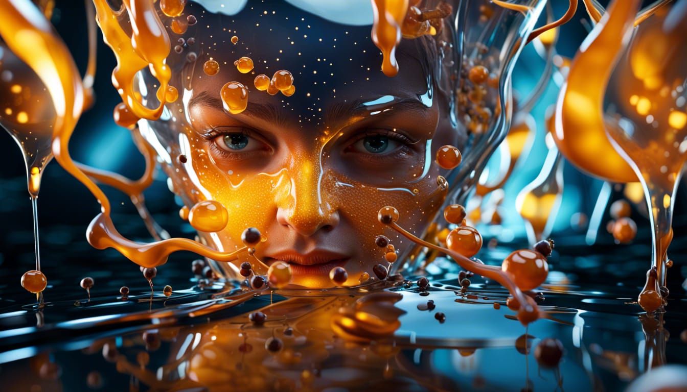 Glass Person Sculpture in Digital Art Style