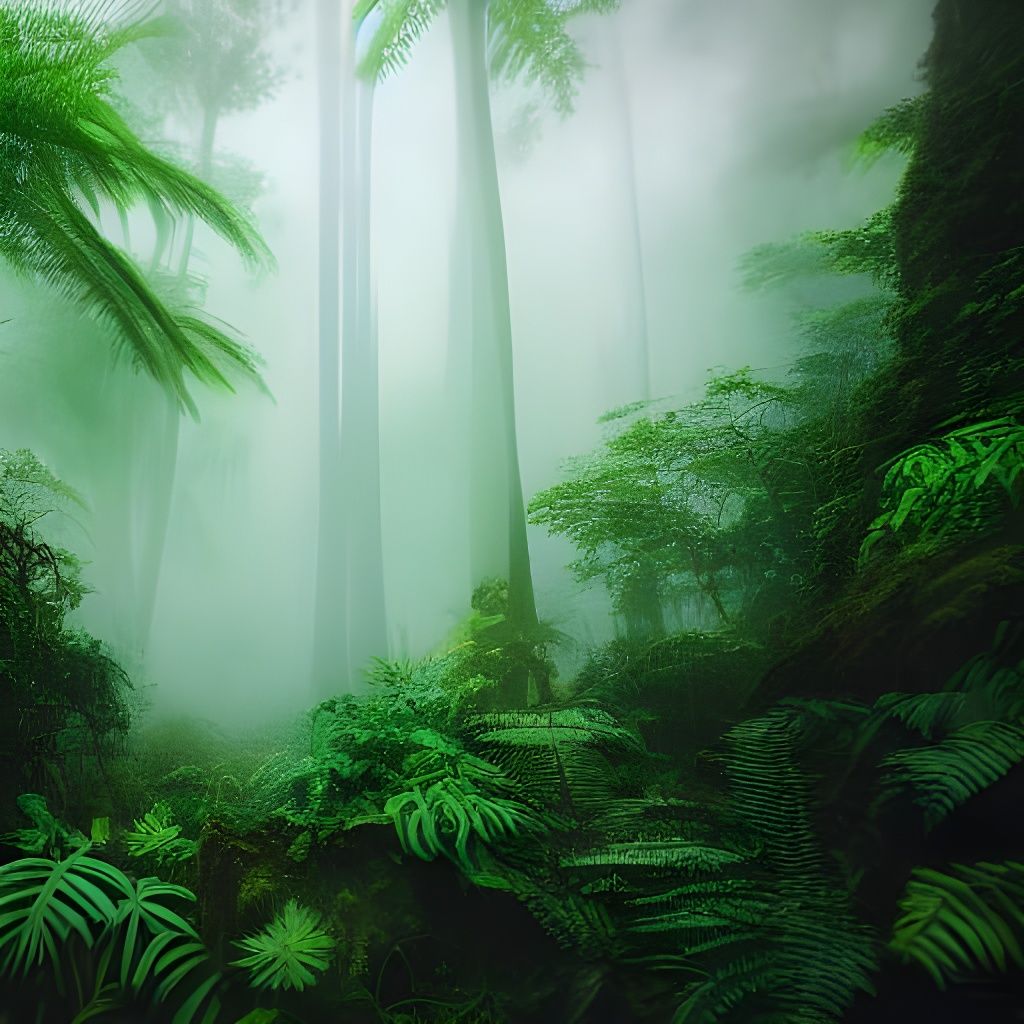 Lush Rainforest Scene in Detailed 8K Photography