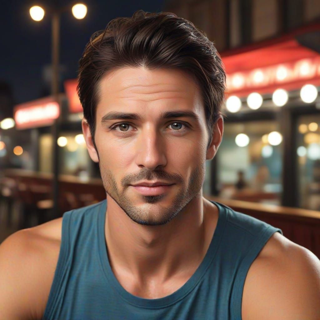 Dashing Young Gentleman in Cyberpunk Attire