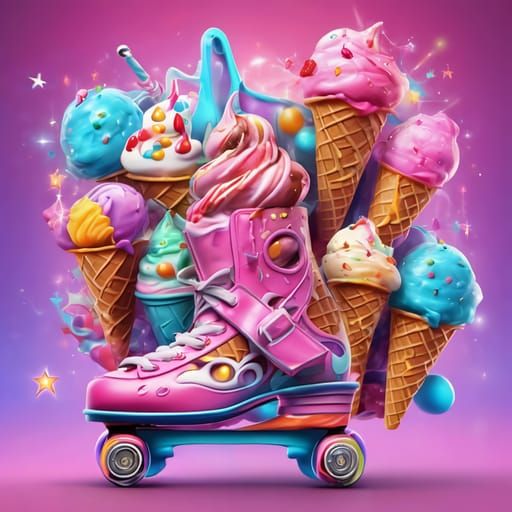 Ice Cream Skaters: A Whimsical AI Creation