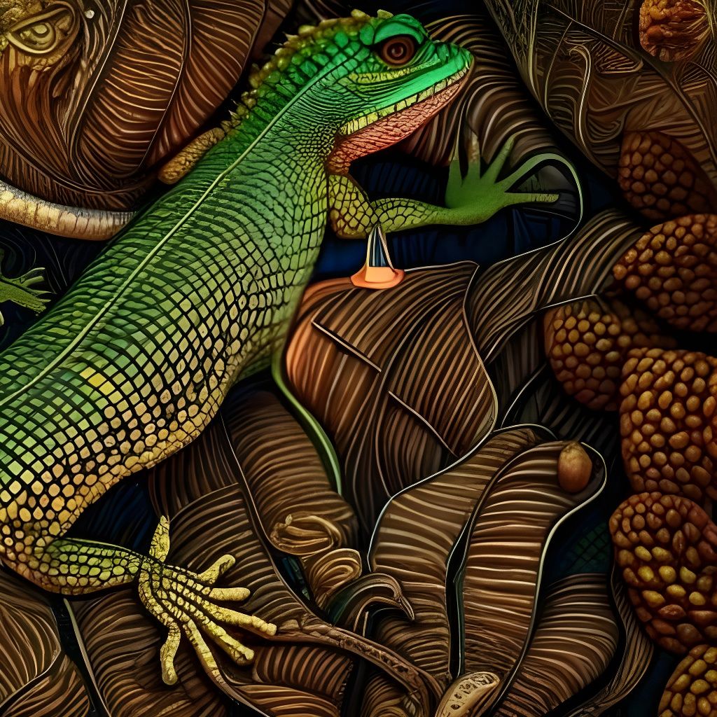 Elaborate Orange Fruit in Biopunk Art Nouveau Style