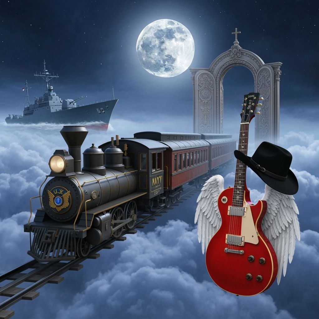 Surreal Train Flies to Heaven Gates in Dalí Style