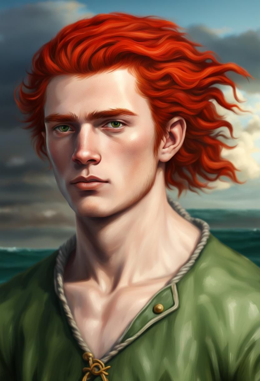 Irish Sailor Oil Portrait, 1815, Detailed Matte Painting