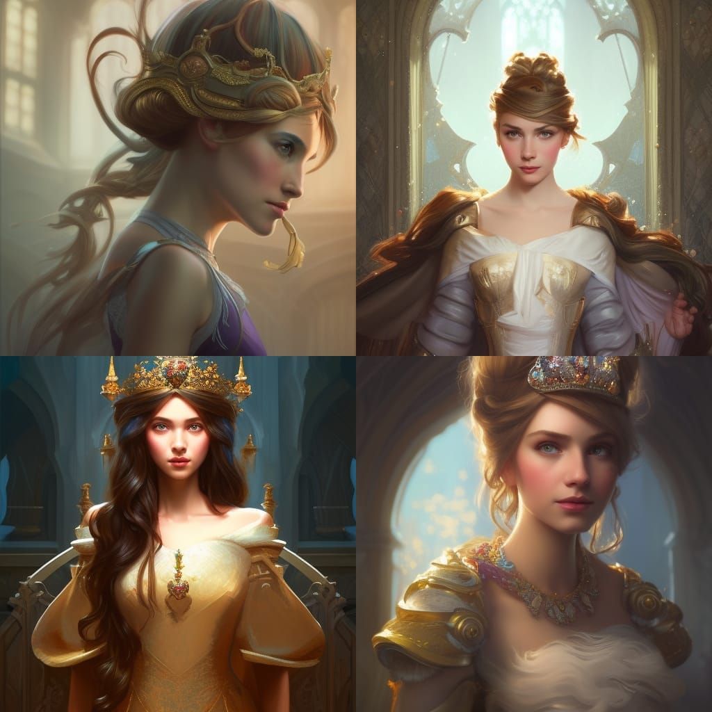 Detailed Portrait of a Princess in a Castle