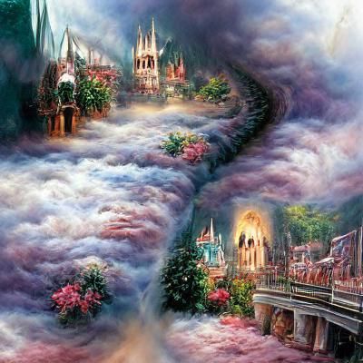 Heaven and Hell Border in Ethereal Fantasy Style