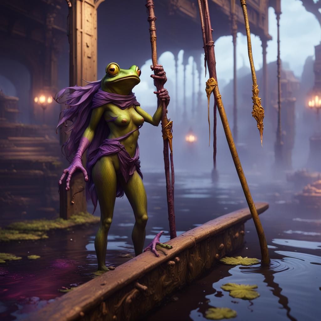 Frog Woman: Dark Fantasy Concept Art