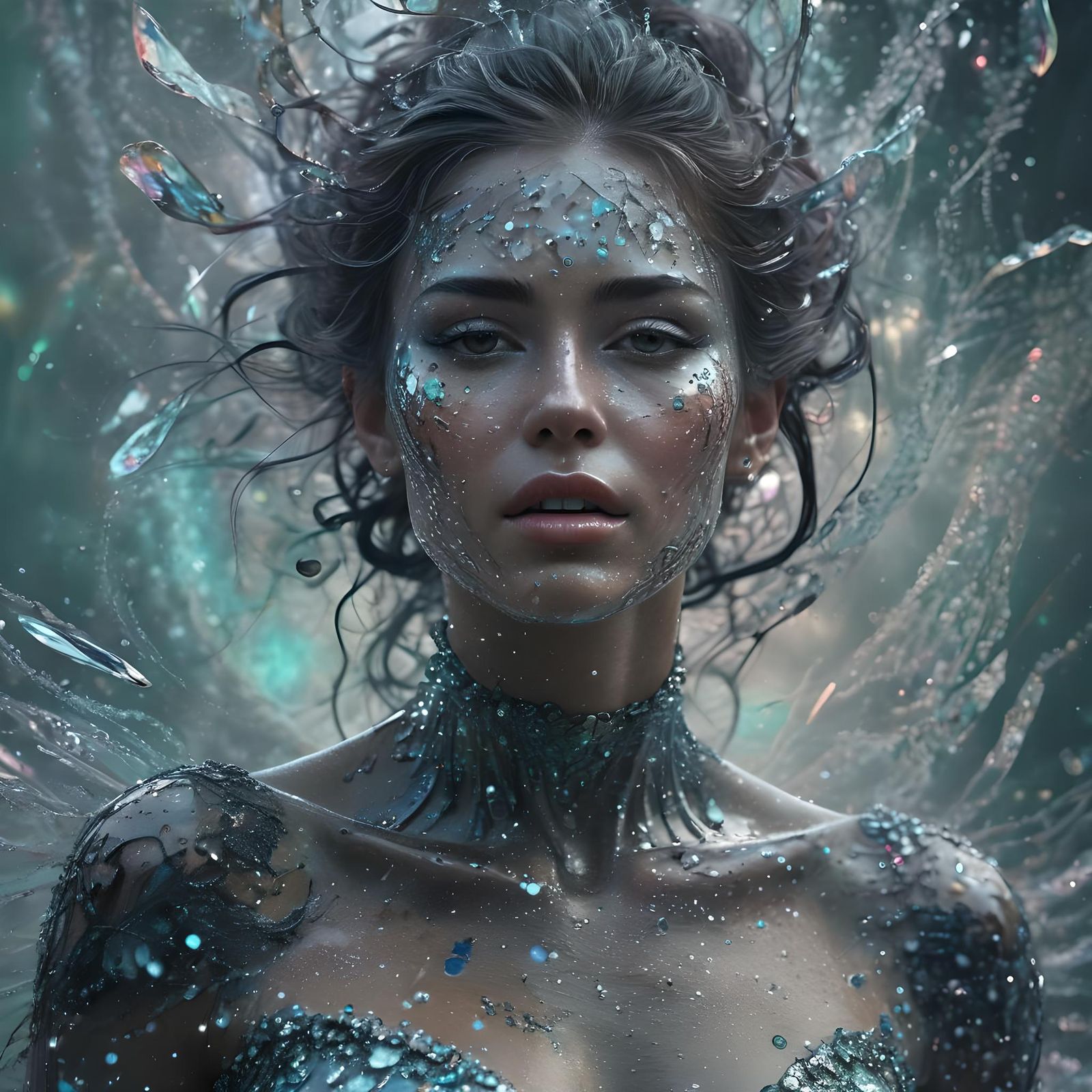 Crystallized Woman in Synchronized Chaos