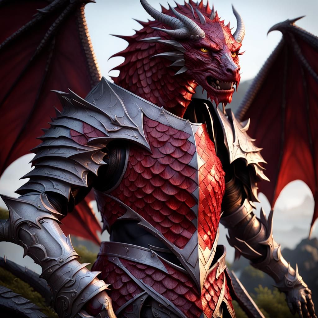 Dragonscale Elf Warrior in Dark Fantasy Style