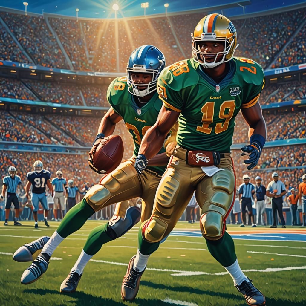 Football Player in Action: Vivid Digital Art