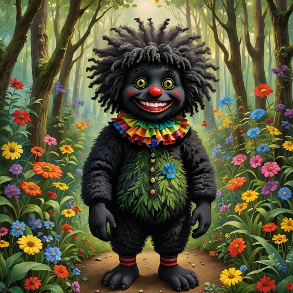 Enchanting Gollywoggle Portrait in Whimsical Forest