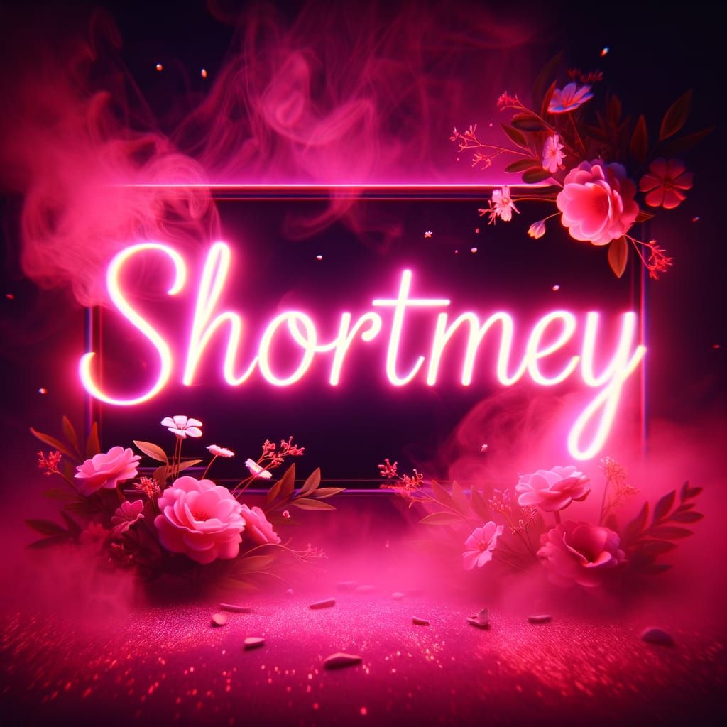 Neon Pink 'Shortney' with White Floral Accents