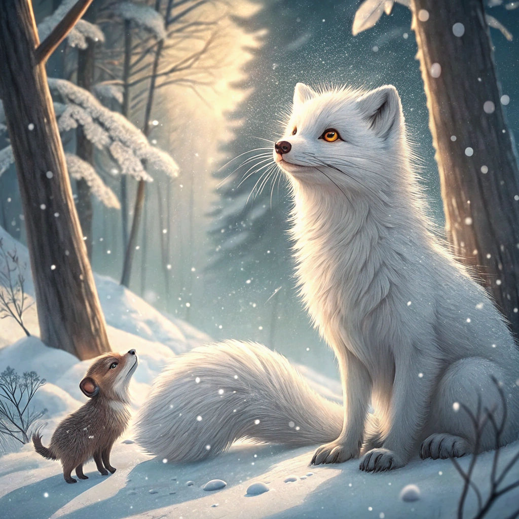 Fox and Otter Frolic in Winter Wonderland