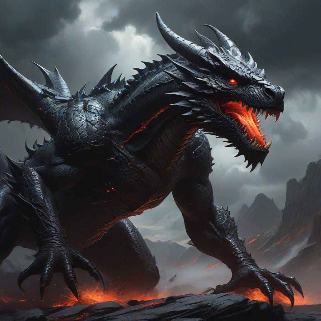 Majestic Dragon Unleashes Fury Amidst Turbulent Battle