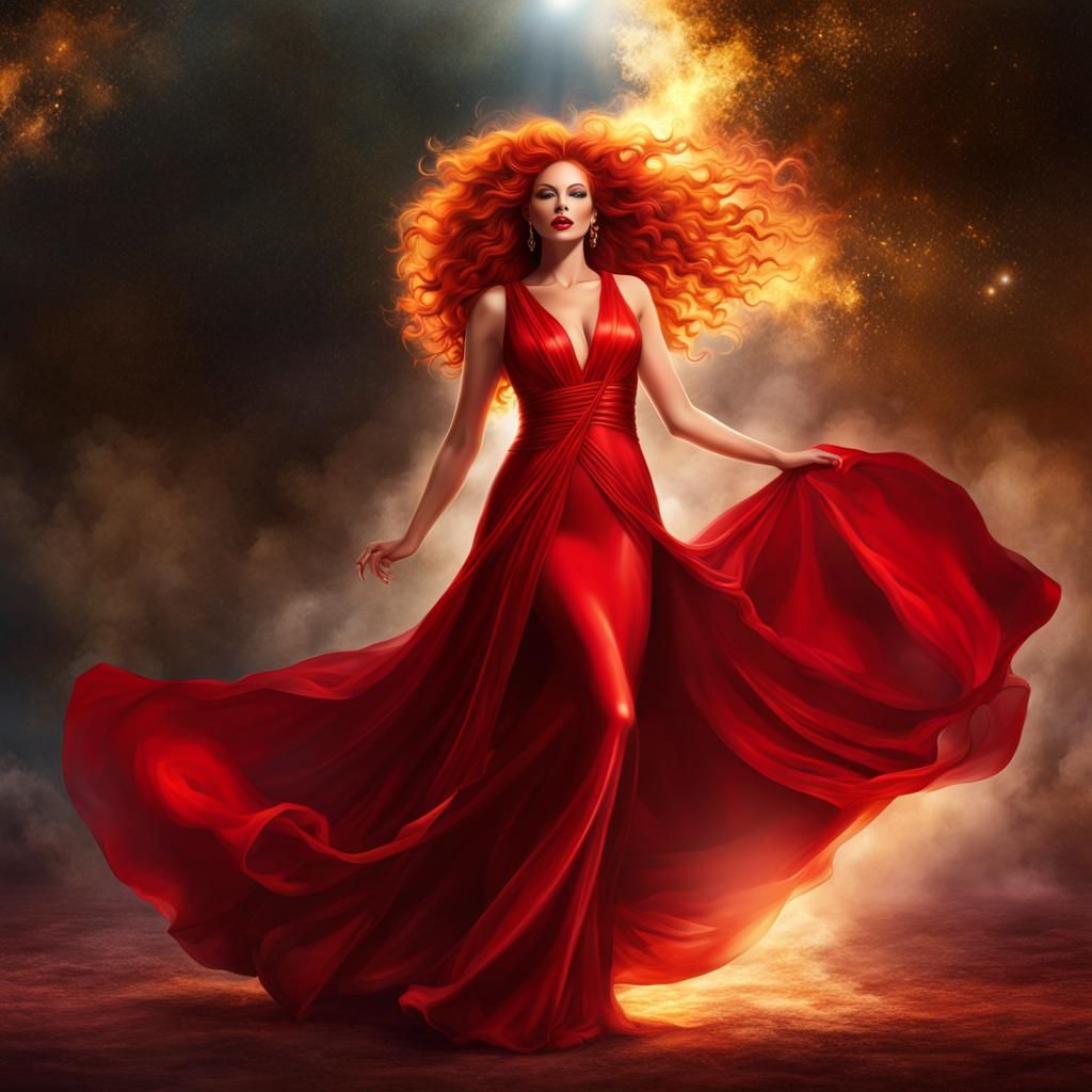 Radiant Woman of the Sun in Digital Art