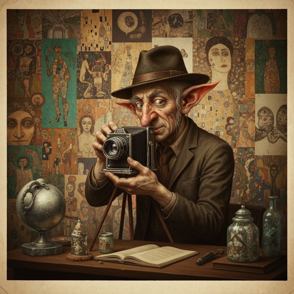 Goblin Photographer in Studio, Daguerreotype Style