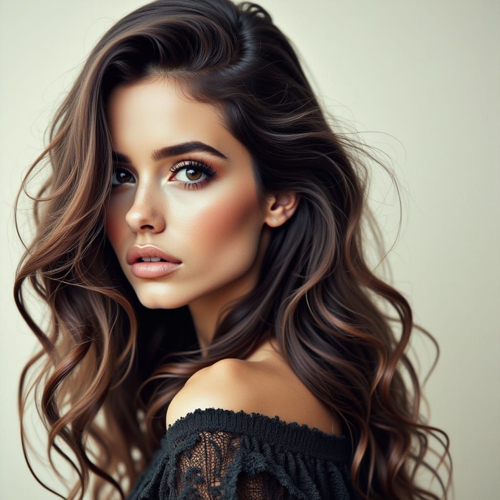 Portrait of a Beautiful Woman in a Cyberpunk Aesthetic