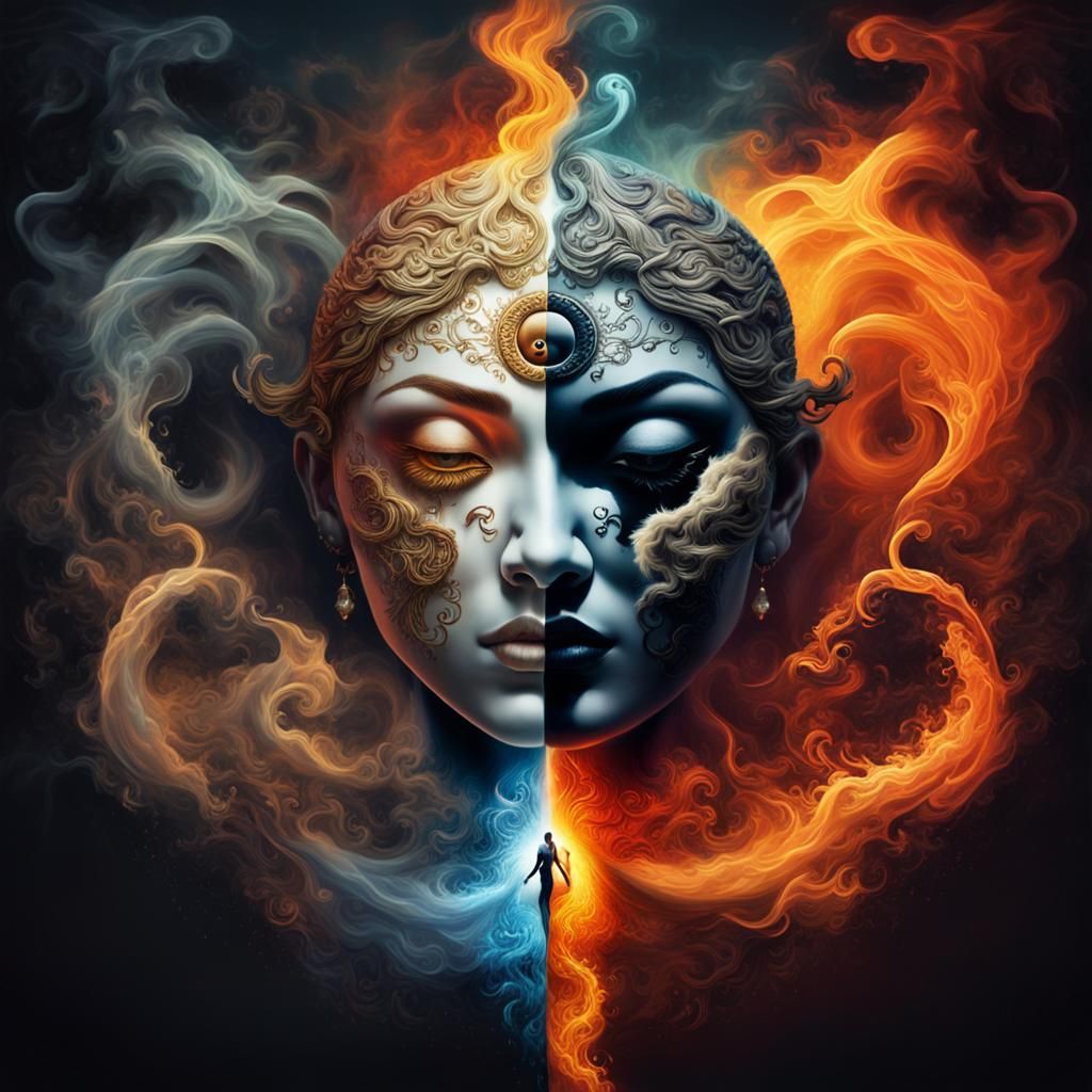 Yin and Yang Goddess: Light and Dark