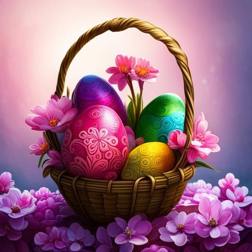 Whimsical Easter Eggs in Graffiti Street Art Style