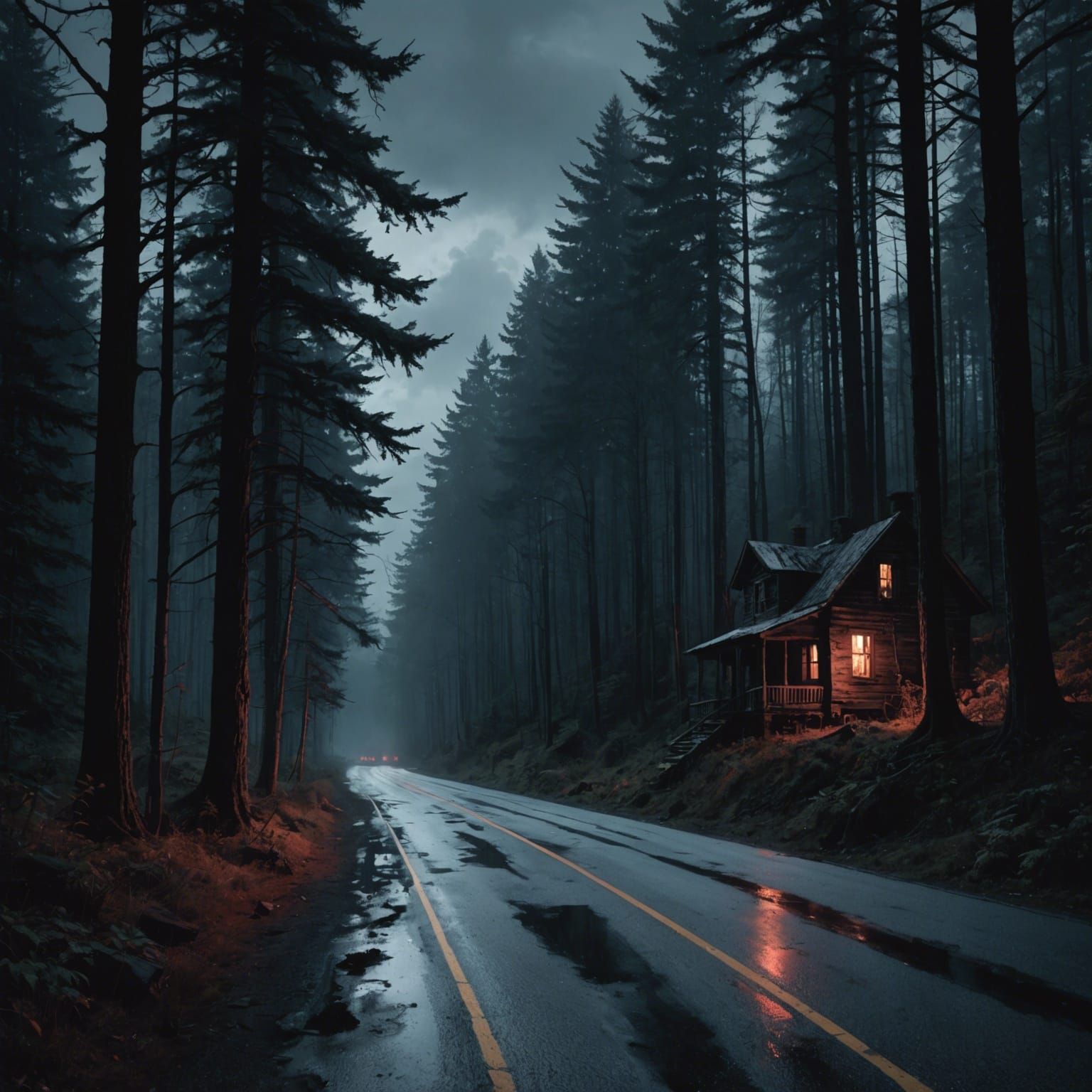 Driving Past Decaying Buildings And A Spooky Forest