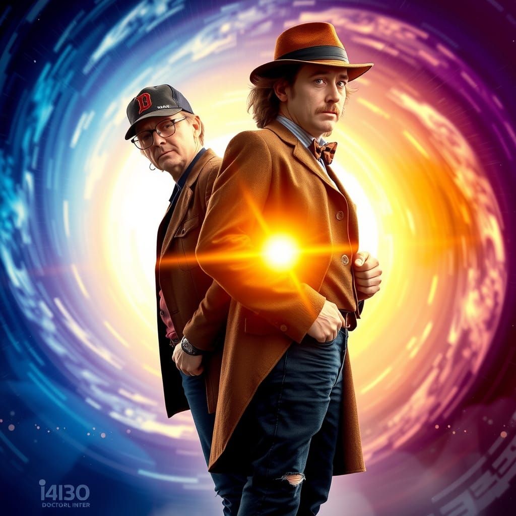 Doctor Who and Ace in Time Vortex, 3D Digital Art