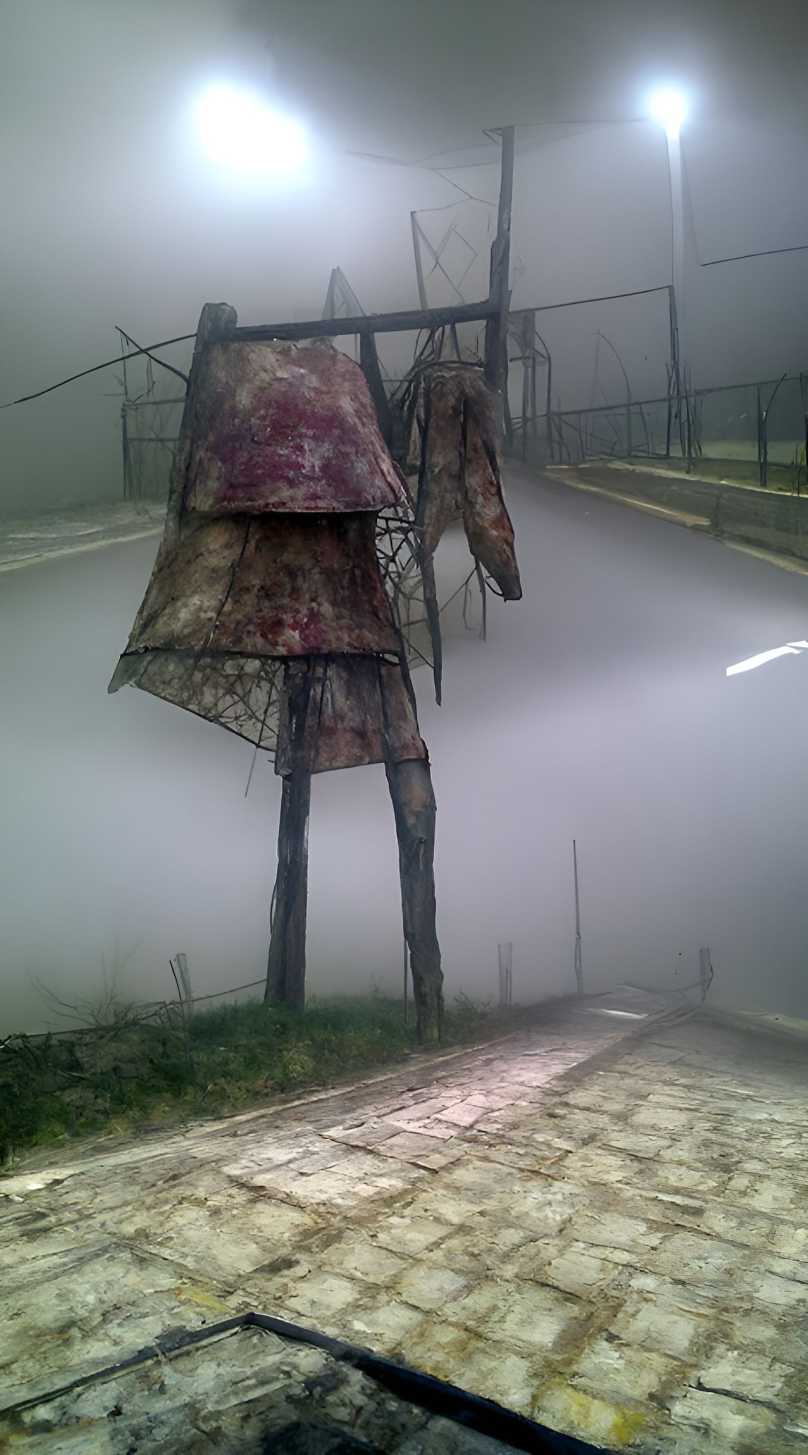 Eerie Fog Landscape Inspired by Silent Hill