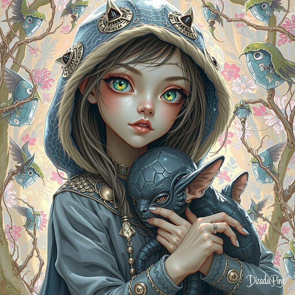 Magical Fae Creatures with Glowing Eyes in Dark Fantasy