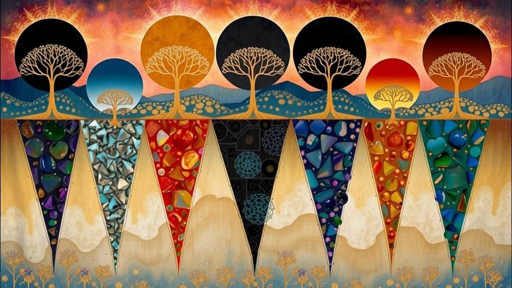 Surreal Moissanite Landscape in Vibrant, Layered Colors