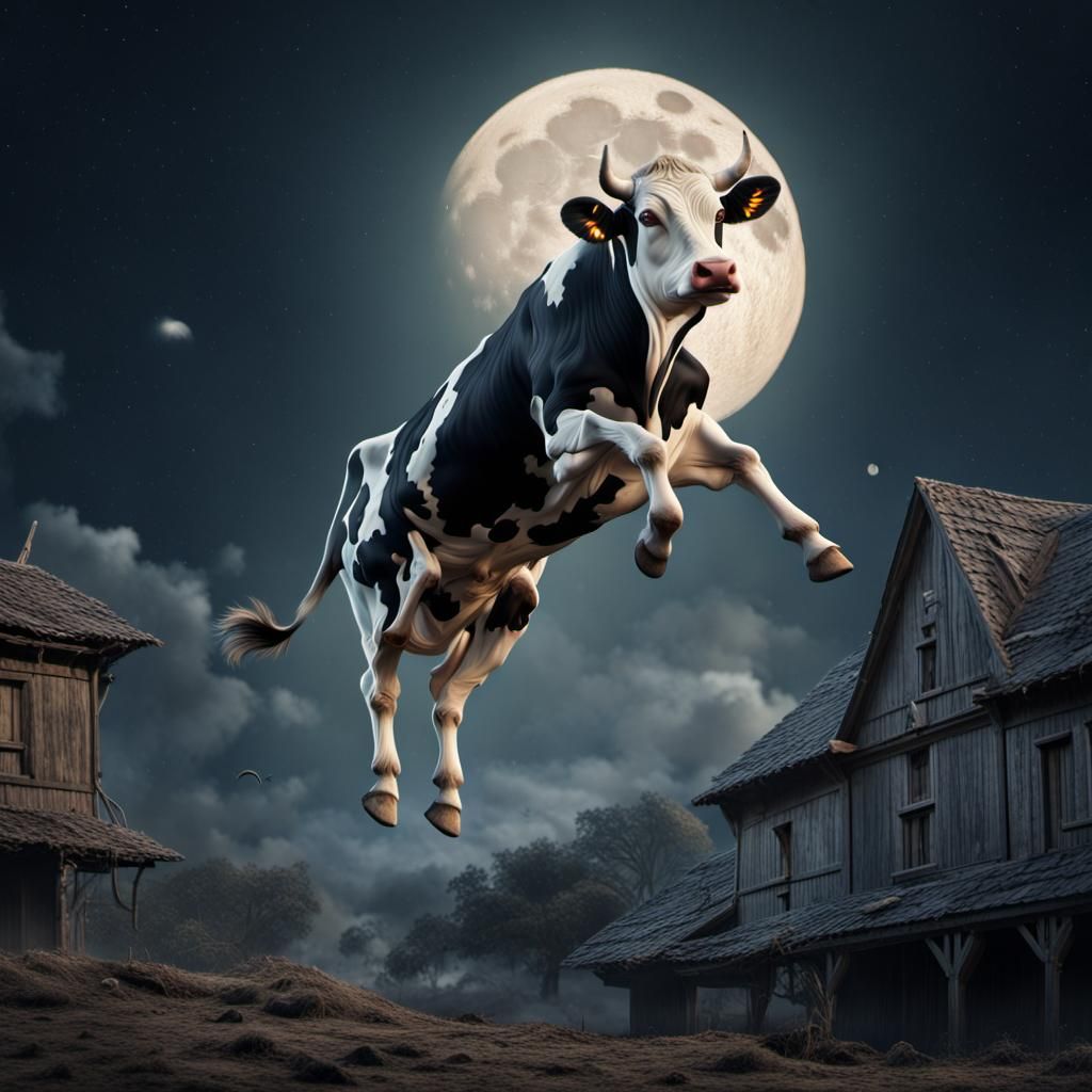Cow Jumping Over Moon: Digital Matte Painting