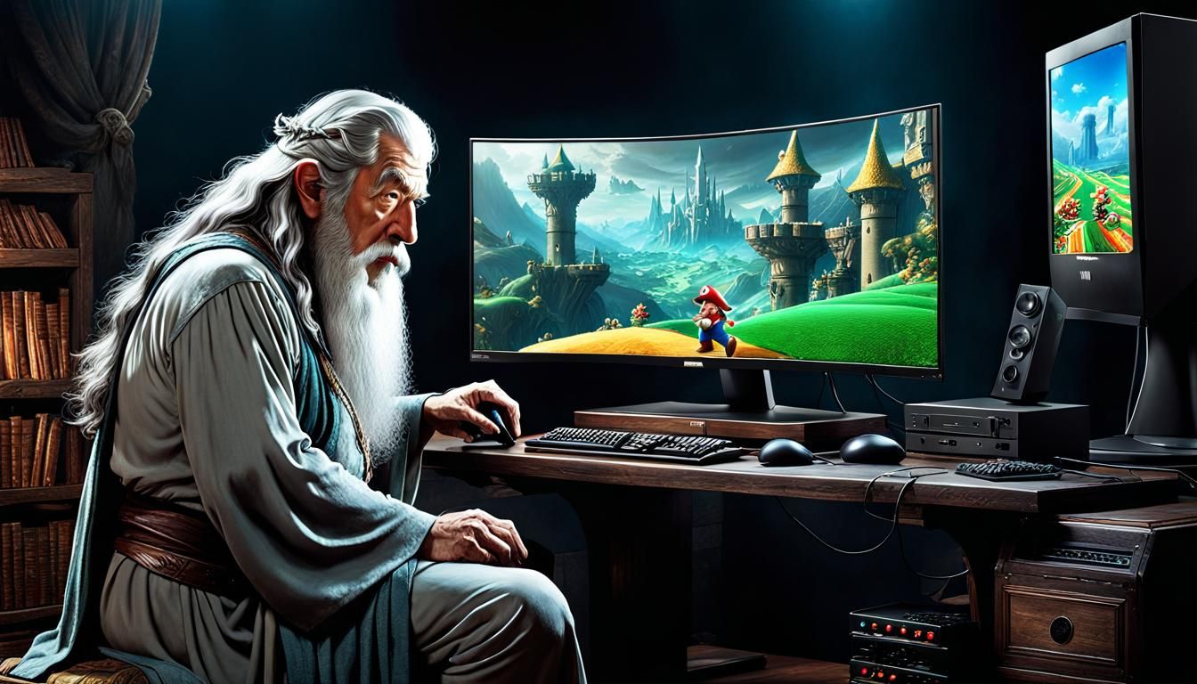 Gandalf Plays Super Mario Bros in Lothlórien