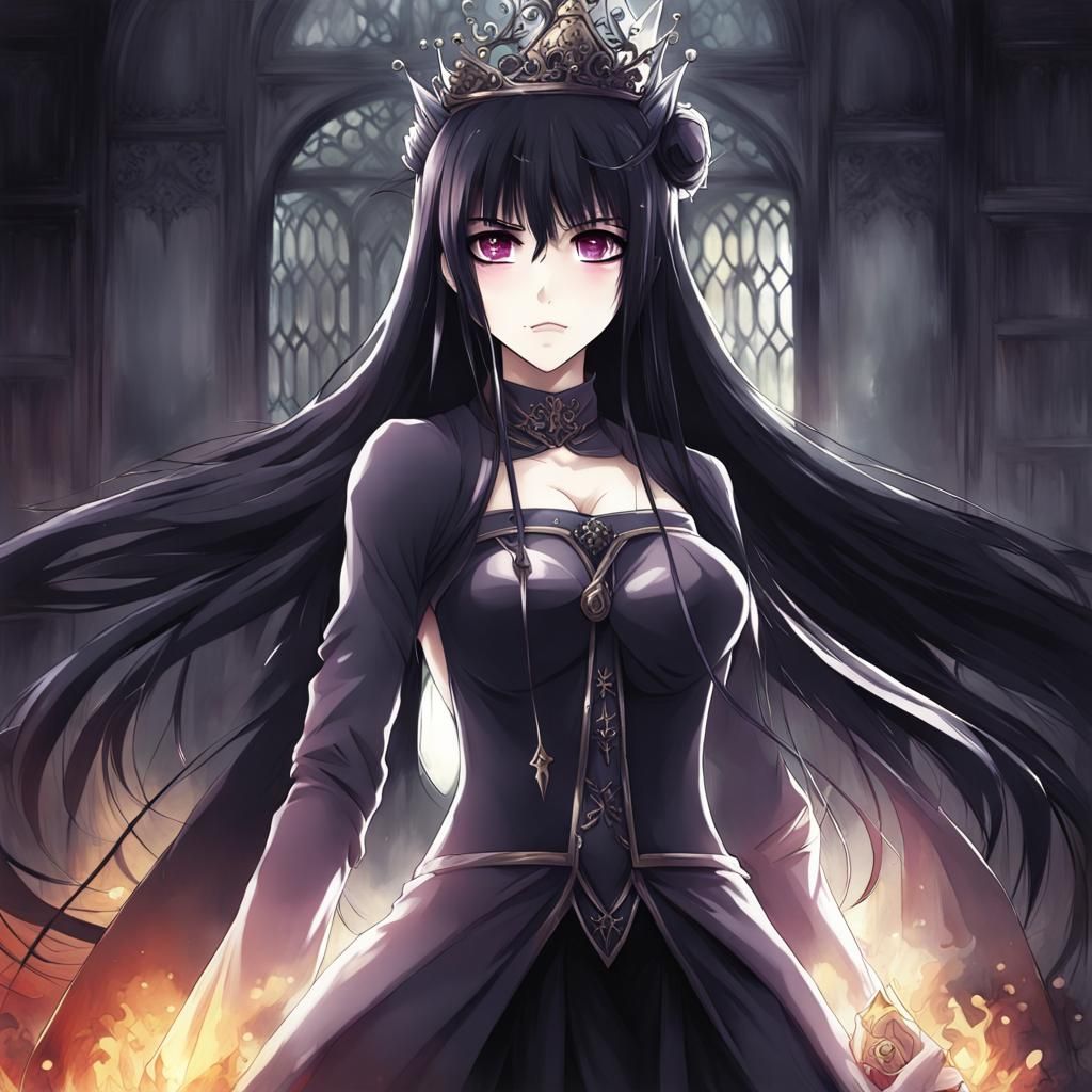 Anime Dark Princess in Manga Style