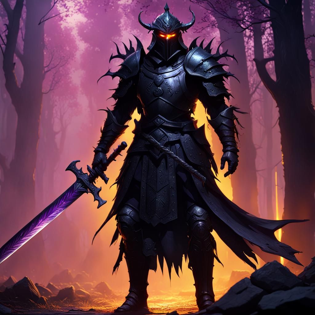 Dark Shadow Warrior in Plate Armor