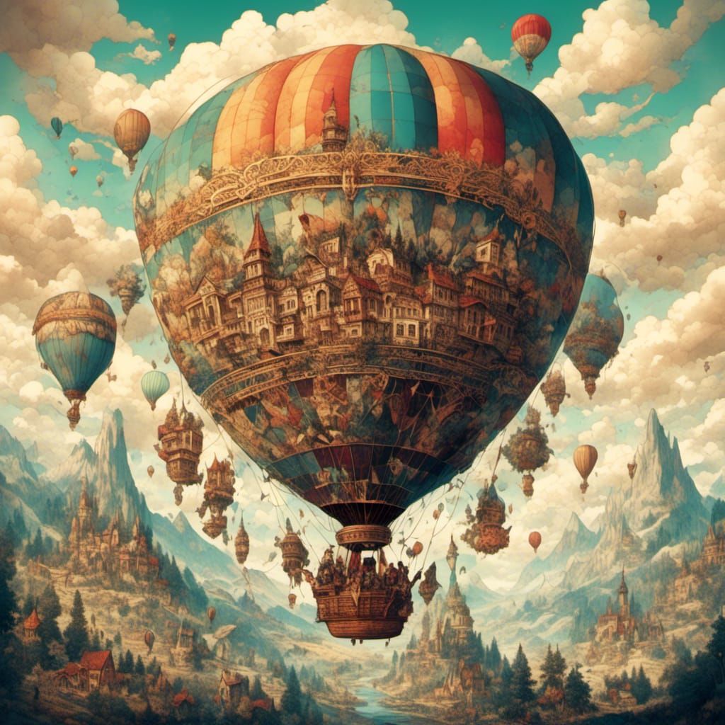 Gothic Cartoon: Giant Hot Air Balloon Party