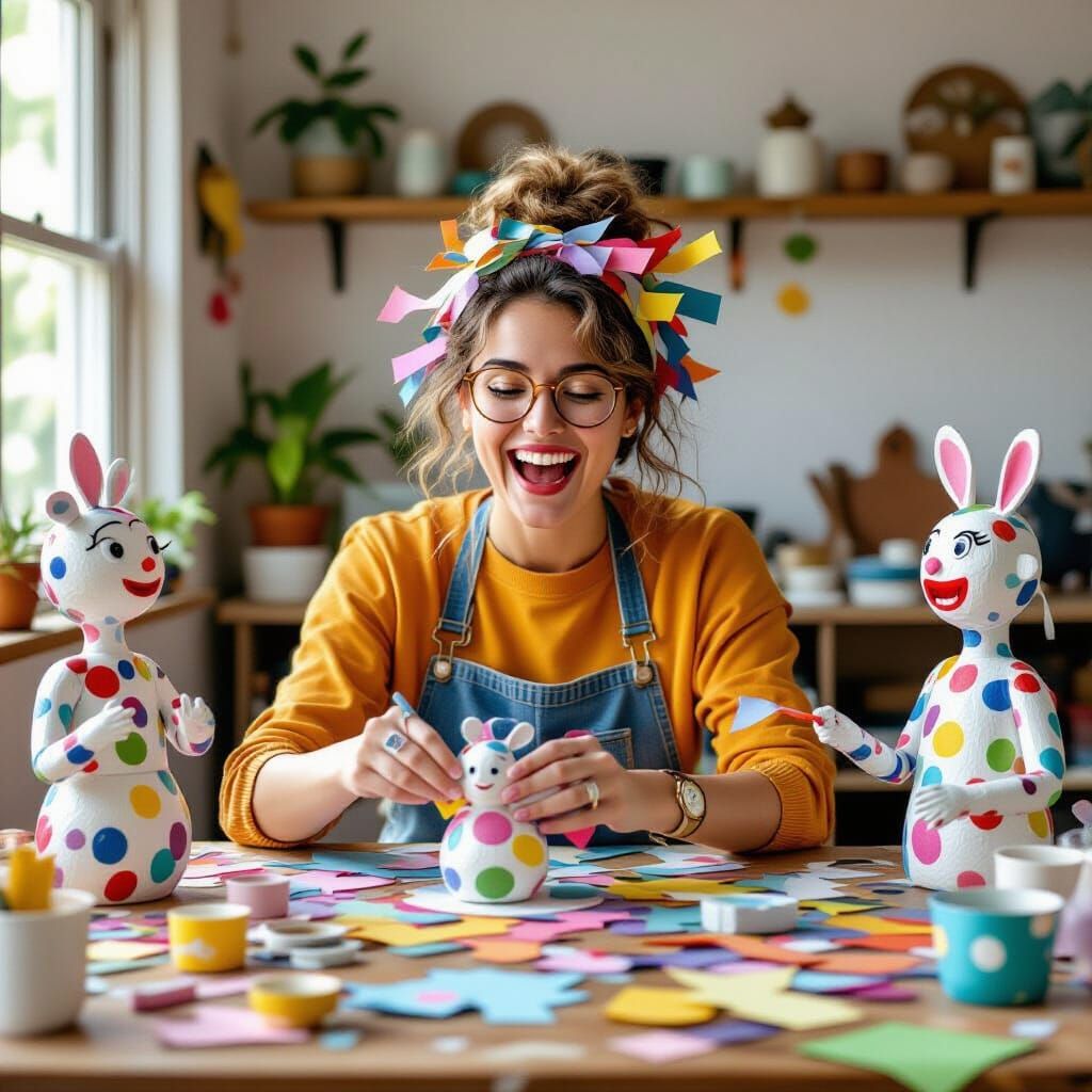 Whimsical Paper Mache Crafting Session