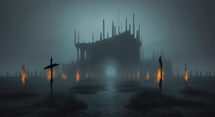 Surreal Floating Word "War" in Fauvist Style