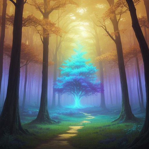 Whimsical Fantasy Landscape in Vibrant Colors