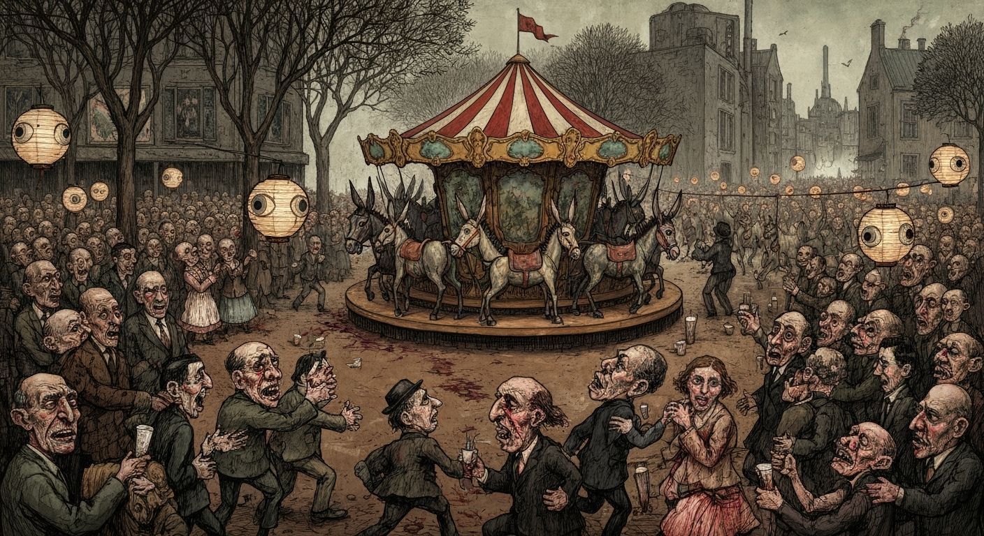 German Expressionist Dada Satire of a Chaotic Festival