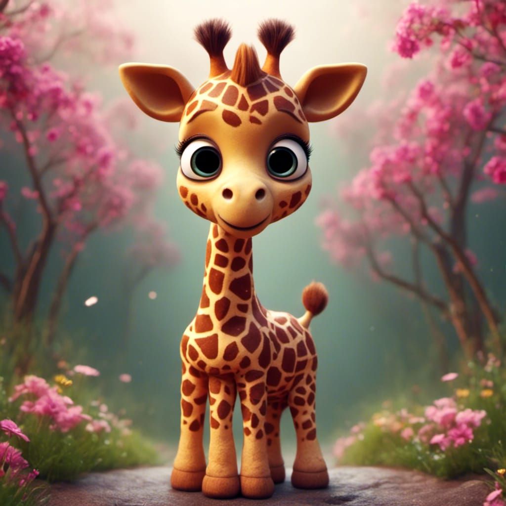 Extremely Cute Giraffe Generated by AI