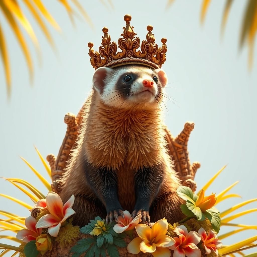 Regal Ferret King on Coconut Throne