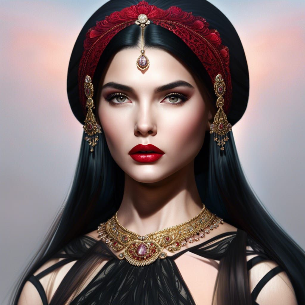 Captive Princess in Lace Gown: Hyperrealistic Fantasy Art