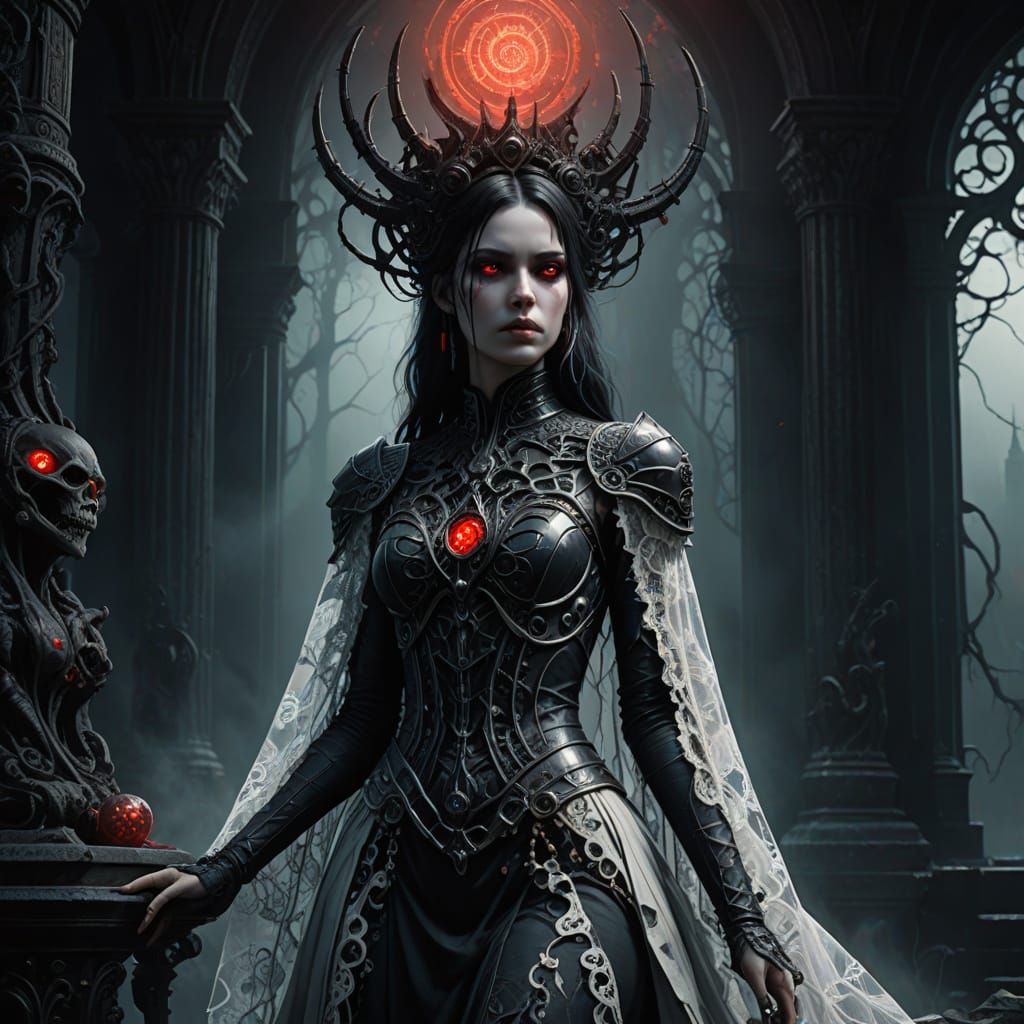 Whispers to the Abyss: Dark Fantasy Concept in Gothic Style
