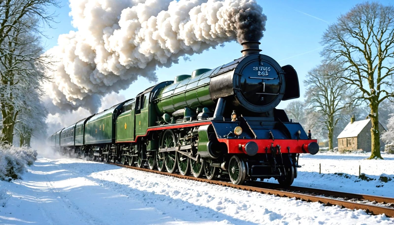 Flying Scotsman on a Snowy Winter Journey